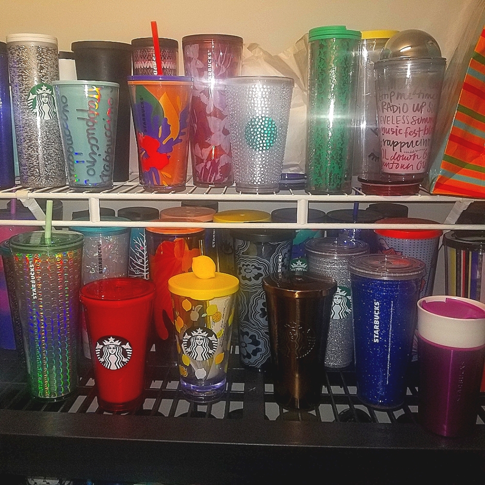 For sale various styles of starbucks tumblers